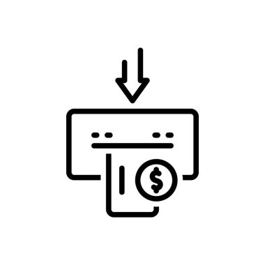 Korku ve fobi için siyah çizgi simgesi