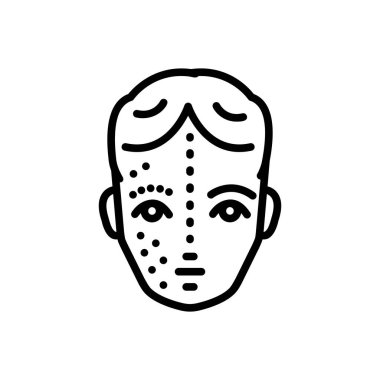 Korku ve fobi için siyah çizgi simgesi