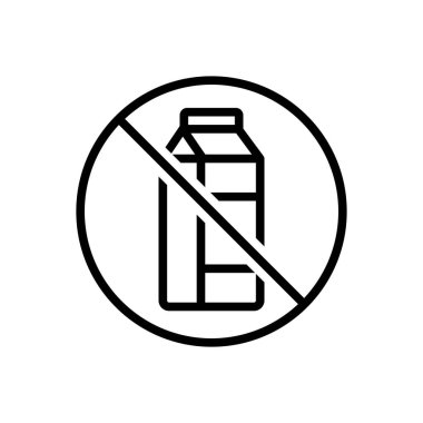 Süt ve içecek için siyah çizgi simgesi