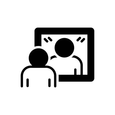 Muhalefet ve tartışma için katı siyah simge