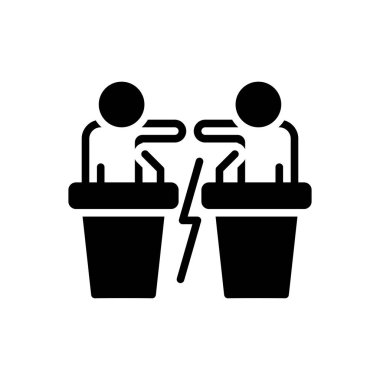 Muhalefet ve tartışma için katı siyah simge