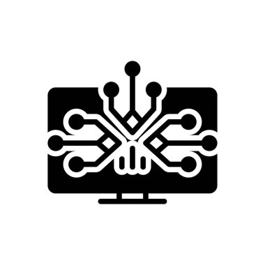 Bilgi ve bilgi için katı siyah simge