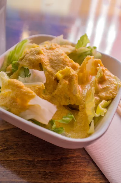 Miso Ginger Dressing Salad — Stock Photo, Image