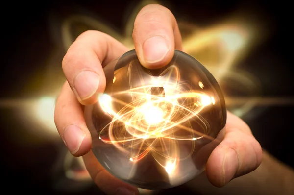 Kristallkula Atom — Stockfoto