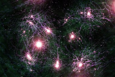 Atomik partikülleri 3d çizim