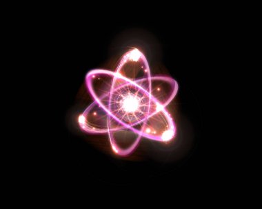 Atomic Particle 3D Illustration clipart