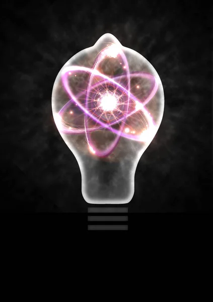 Žárovka Atom 3d obrázek — Stock fotografie
