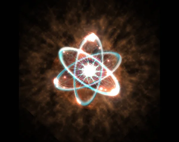 Atomowe cząstek ilustracja 3d — Zdjęcie stockowe