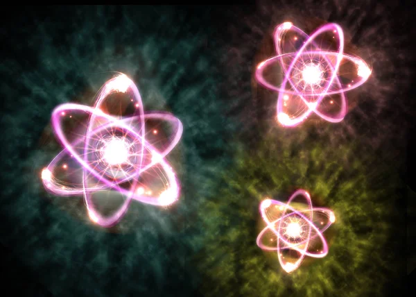 Atomik parçacık 3d çizim — Stok fotoğraf