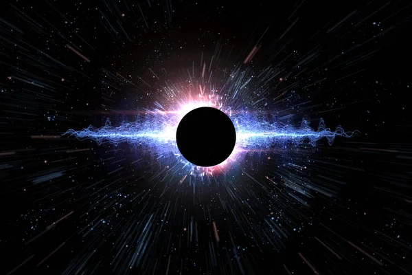 Universe Black Hole 3D Illustration — Stock Photo, Image