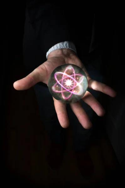 Crystal Ball Atom — Stock Photo, Image