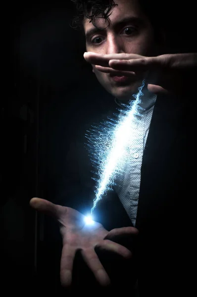 Magician Creating Sound Wave — Stock Photo, Image