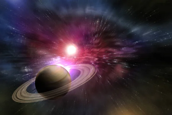 Planète Saturne Galaxie — Photo