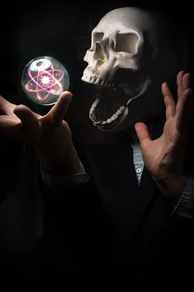 두개골 원자 입자 — 스톡 사진