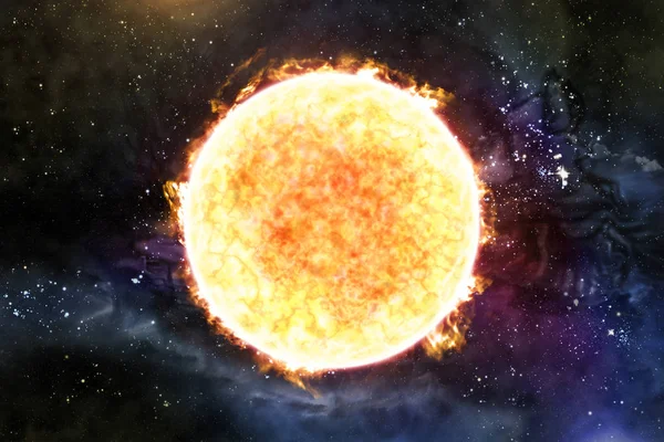 Sun Starscape 3d ilustracja — Zdjęcie stockowe