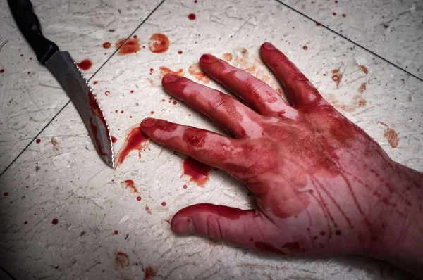 Mördade blodig Hand — Stockfoto