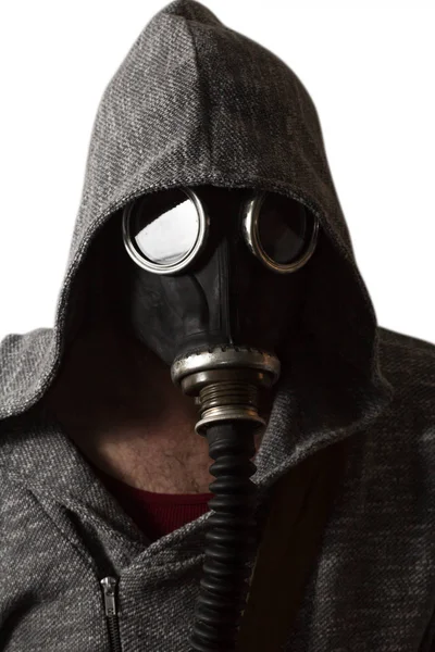Ο άνθρωπος μάσκα αερίων — Φωτογραφία Αρχείου