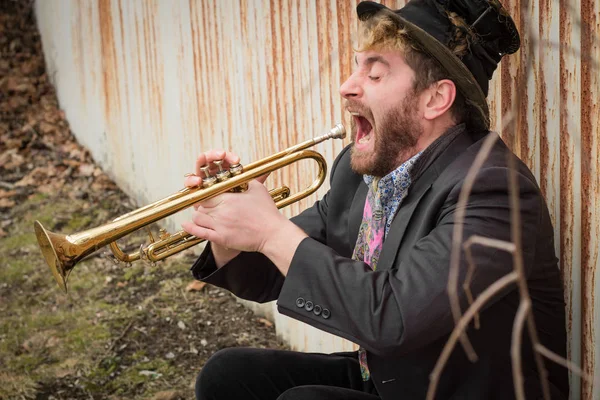 Gypsy Trumpet Musician — Stock Photo, Image