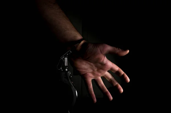 Dangerous Handcuffed Hand — Stock Photo, Image