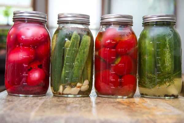 Pickled Eggs Peppers Cucumbers — Stock Photo, Image