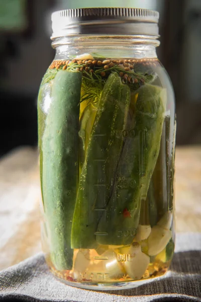 Pickles de pepino fatiado — Fotografia de Stock