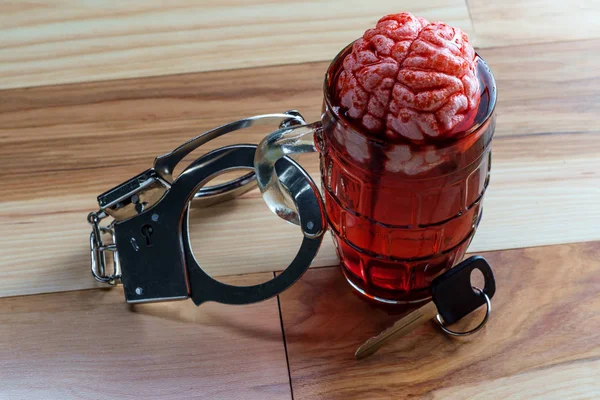 Alcoholic Beer Brain Addiction — 스톡 사진