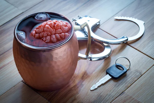 Alcoholische Cocktail Brain Addiction — Stockfoto