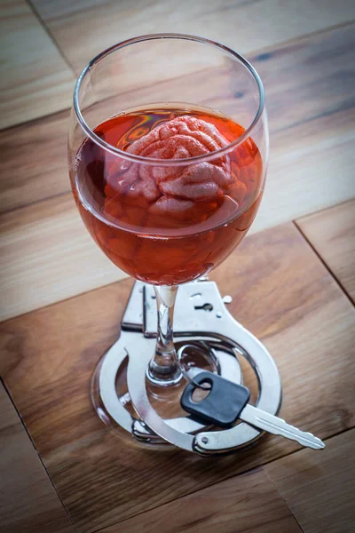 Alcoholic Wine Brain Addiction — Stock Photo, Image