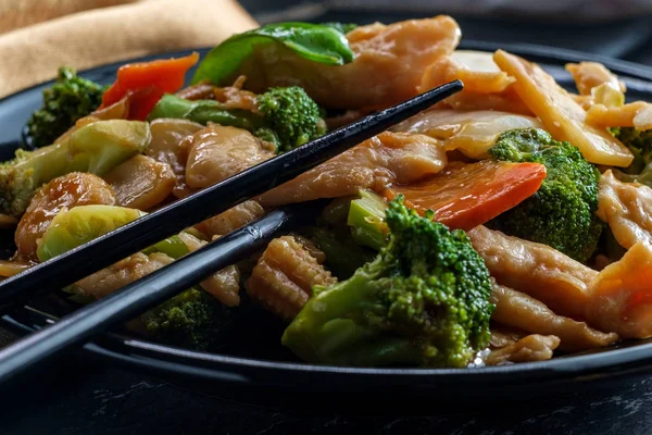 Szechuan Chicken Chinese Vegetables — Stock Photo, Image