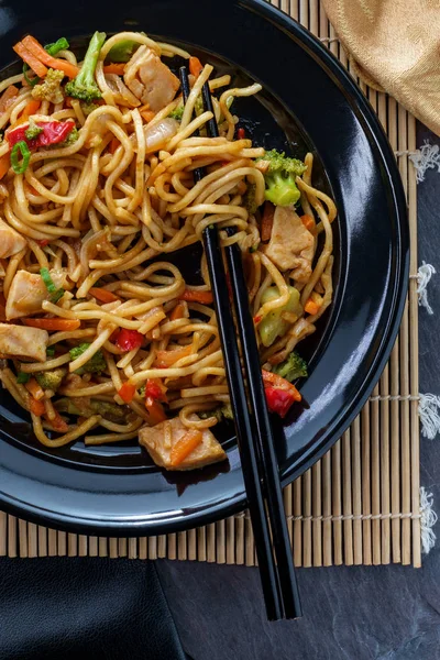 Chinese Chicken Chow Mein Stock Photo