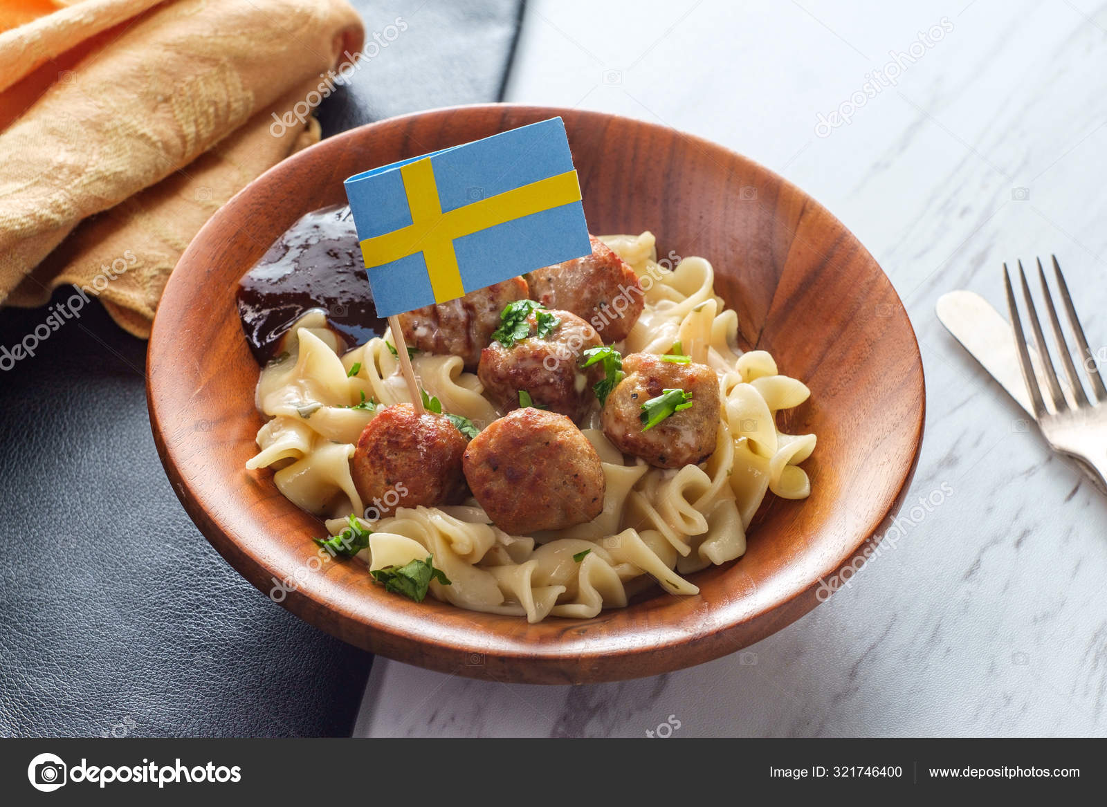 Swedish Meatballs Gravy Noodles Stock Photo by ©ezumeimages 321746400