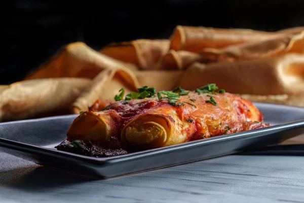 Manicotti rellenos italiano-americanos — Foto de Stock