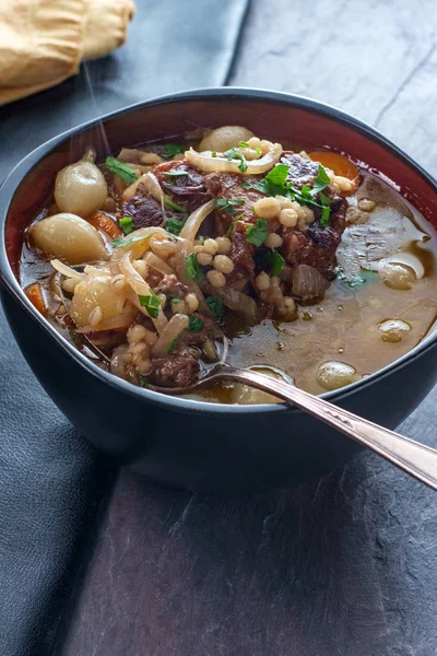 Zuppa di coda di bue Cipolla Orzo — Foto Stock