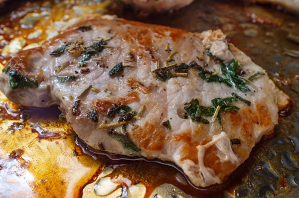 Cooking Fried Pork Chops — Stock Photo, Image