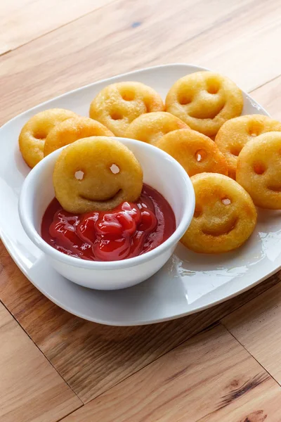 French Fried Potato Smiles — Stock Photo, Image
