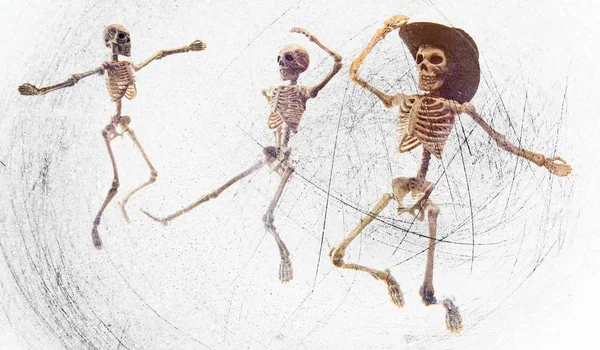 Dançando esqueleto chapéu de vaqueiro — Fotografia de Stock