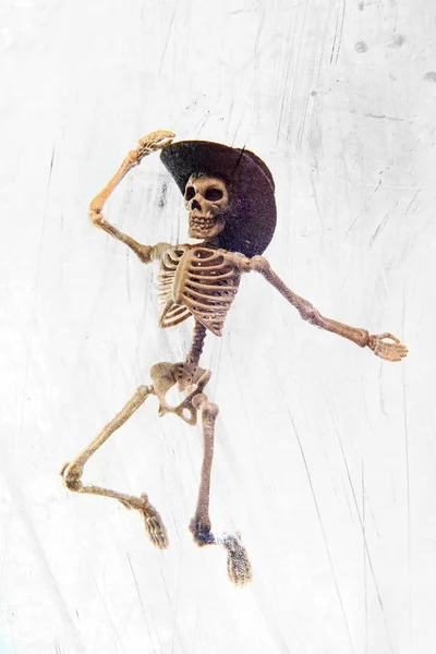 Tančící kostra kovboj klobouk — Stock fotografie