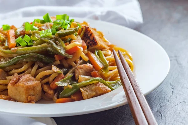 Japanese Chicken Yakisoba Noodles Royalty Free Stock Photos