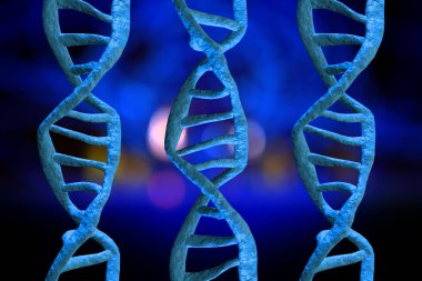 Soyut DNA ipliği çift sarmallı genetik 3D çizim