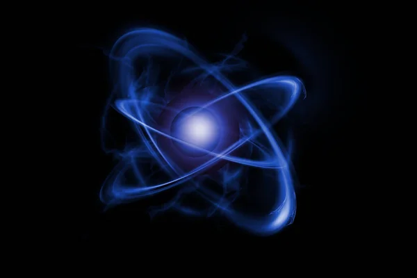 Primer Plano Colorida Ciencia Fondo Partículas Atómicas Ilustración — Foto de Stock