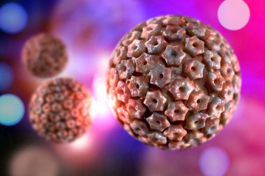 Bulaşıcı hastalık herpes simplex virüs hücreleri kavramsal 3 boyutlu illüstrasyon