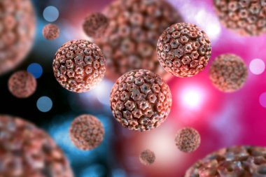 Bulaşıcı hastalık herpes simplex virüs hücreleri kavramsal 3 boyutlu illüstrasyon