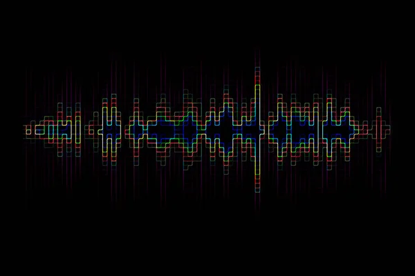 Kolorowy Neon Visual Soundwave Ilustracja Streszczenie Tło — Zdjęcie stockowe