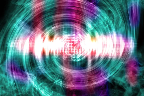Färgstarka Visuell Neon Soundwave Illustration Abstrakt Bakgrund — Stockfoto