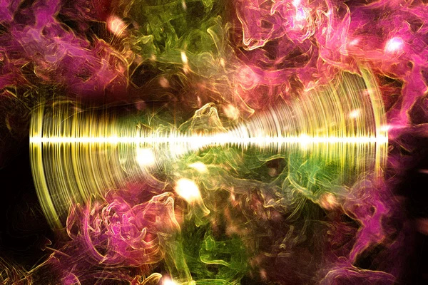 Bunte Visuelle Neon Schallwelle Illustration Abstrakter Hintergrund — Stockfoto
