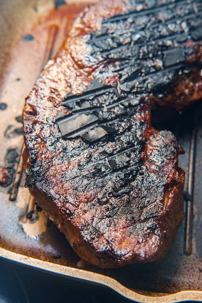 Filete Casero Carbonizado Mignon Filete Cena Freír Stovetop —  Fotos de Stock