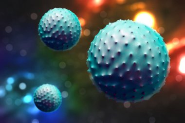 Ölümcül salgın koronavirüs hücre kapanış konsepti 3 boyutlu illüstrasyon