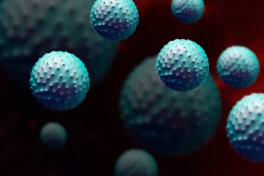 Ölümcül salgın koronavirüs hücre kapanış konsepti 3 boyutlu illüstrasyon