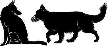 çoban. Alman çoban siluet