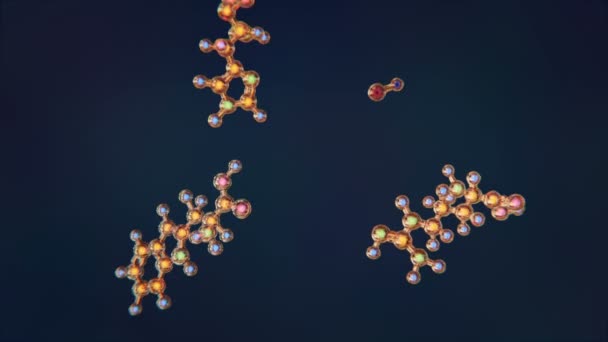 Vrije radicale moleculen botsen, oxidanten — Stockvideo